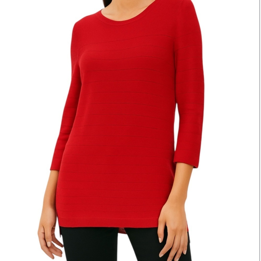 Talbots Red Lightweight Cotton Blend Crewneck Sweater Size Small